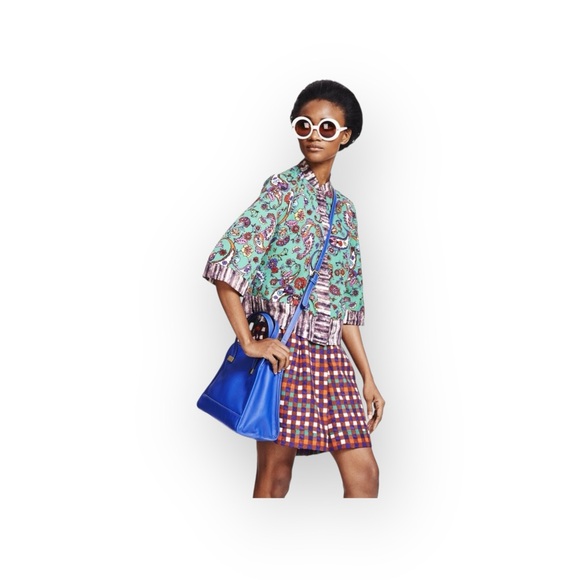 Duro Olowu 𑁍 Window Pane Print Plaid Shorts 𑁍 Wild Red Multicolor 𑁍 XS S 4 𑁍 - Picture 14 of 16